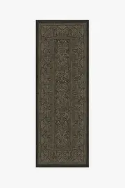 75' x 215' | Machine Washable Runner Rug | Kid & Pet Friendly | Indoor Rug | Bluebell Soft Black Rug by Morris & Co. | Ruggable
