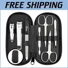 Exclusive 7-Piece Manicure Set with Black Leather Case - Ideal Gift for Him/Her