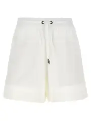 [Brunello Cucinelli] Brunello Cucinelli-Paneled Track Bermuda E Short Bianco-Donna XL