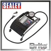 Sealey Car/Van/Bike/Bicycle/Cycle Tyre Twin Cylinder Air Foot Pump Inflator