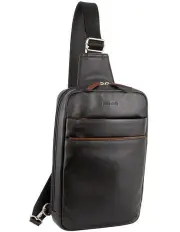 [PIERRE CARDIN] Leather 3-Way Sling Bag in Black