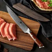 Utility Knife Kitchen Slicing Fruit Meat Vegetable 67-Layer Damascus Steel Wood