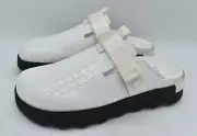 Sorel Womens Size 8.5 Viibe White Black Sea Salt Gum Slip On Croc Embossed Clogs