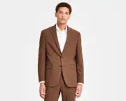 Kenneth Cole Reaction Men Techni-Cole Slim-Fit Stretch Suit Jacket,Caramel,43 L