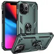 For iPhone 14 Pro Case, Protective Shockproof TPU/PC Cover, Ring Holder, Green