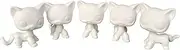 LPSCB 5pcs/Lot White Base for Pet Shop Short Hair Cat Custom DIY Paint Design Your Pet (red)