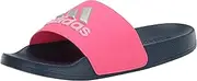 [adidas] Adilette Shower Slides Sandal, Lucid Pink/Silver Metallic/Preloved Ink, 13 US Unisex Little Kid