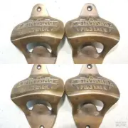 4 BINTANG beer Bottle Opener brass works AGED old finish screws included heavy B