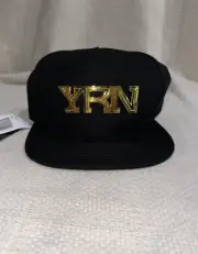 YRN cap one size black Yung rich nation Hat Adjustable Snap Back Gold Logo