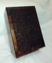 Wooden Urn Box - Human Funeral Cremation Urn with Hand Carved Design Large