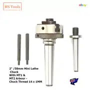 Mini Lathe Chuck 50mm With MT1 And MT2 Arbour Chuck Thread 14 x 1mm AU RSTOOLS