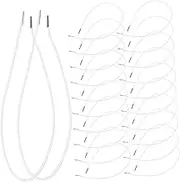 TIDTALEO 30 Pcs Strings Elastic Cord Hat Cord Black Thick Elastic Hat Round Stretchy Round Stretch Loop Band Thin Bands Barbed Fasteners Polyester White