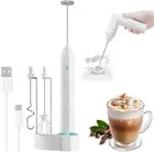 Milk Frother with Charger Stand,USB-C Rechargeable Milk Frother Handheld Foam...