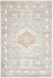 Madison Grey Terracotta Aztec Medallion Rug