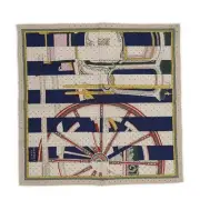 Hermes Gavroche 45 Scarf Berlinne Carriage Bayadele Cashmere/Silk Natural