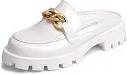 [DREAM PAIRS] mules for women slip on shoes platform thick comfortable women chunky flat slides sneakers loafers