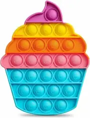 Ice Cream Cupcake Kids Fidget Toy 3D Push It Pop Bubble Squeezable Stress Relief