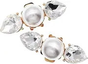 [FRCOLOR] 1 pair Bridal Shoe Clips with Rhinestones and Pearls Elegant Wedding Accessories for Flats Heels Boots Versatile Shoe Charms for Special Occasions and Formal Events