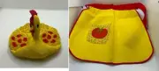 Vintage Hallmark Chicken Potholder Oven Mitt & Hostess Apron Country Garden NOS