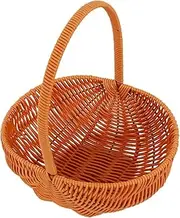 MOLUCKFU Creative Handmade Watermelon Shaped Woven Basket Rustic Picnic Storage Basket for Home Decoration and Outdoor Use