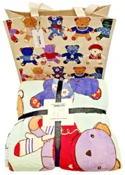 Vera Bradley Set Throw and Gift Tote in Toasty Teddies