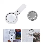 5X 11X 8-LED Light Glass Magnifier Magnifying Tool Foldable Stand Hand Loupe f