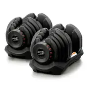 Powertrain 2 x 40kg Adjustable Dumbbell Home Gym Exercise Equipment Free Weights