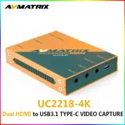 AVMATRIX UC2218-4K Dual HDMI to USB 3.1 Type-C Video Capture Card HDMI Loop-out