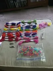 Friendship Bracelet Thread Embroidery Floss 8.75 YD Multicolor Lot of 21 Beads