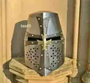 Medieval Viking-Helmet-Collectible-Knight-Templar-Crusader-Costume-Armor Larp