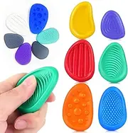 Fidget Toys Sensory Stone for Kids Adults - 12 Pack Easter Basket Stuffers Silicone Worry Stone for Autism Kids Calming,Quiet Fidgets & Worry Stones for Classroom Prizes,Stress Relief Gifts