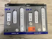 2-Multiple Outlet and Wall Mounted Surge Protector Set 3-Pack USB USB Type-C