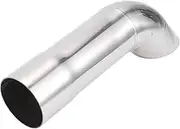 X AUTOHAUX 2.25" ID Inlet Turn Down Exhaust Tip 9" Inch 230mm Overall Length Silver Tone T304 Stainless Steel 2.25" Outlet OD Tailpipe Tip Surface Polishing Mandrel Bend Elbow Tube