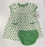 Carters 6 Months Baby Girl Dress Set Bloomers Shamrocks Short Sleeve Cotton