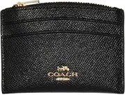 [Coach] Cross Grain Shape Leather Card Case for Women, Black -, One Size, Black -, One Size, Cross Grain Leather Shaped Card Case, Black, Talla unica, Cross Grain Leather Shaped Card Case