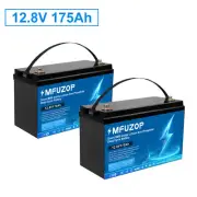 2* 12V 175Ah LiFePO4 Lithium Battery 24 Rechargeable Deep Cycle BMS Camping RV