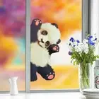 Cute Panda Electrostatic Sticker No Glue Animal Windows Decals Background Wall
