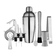 Cocktail Set 11pc Stainless Steel In Bartender Bag Zanzi Shaker Jigger Strainer