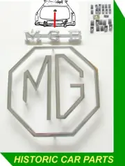 MGB & MG OCTAGONAL BADGE + RETAINERS for MGB Roadster To (c) GHN4 187210 1962-69