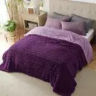 Sherpa King Size Blanket for Bed- Fuzzy Soft King (108" x 90") 09 - Purple