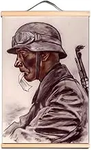 Soldier ofitser Wall Art Posters & Prints Tapestry Wall Hanging Flag Vintage Military Artwork Canvas Painting Wall Charts Living Room Office Home Decoration B15