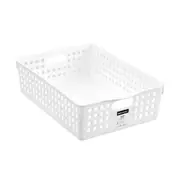 5 x Mode Storage Basket 30X21X8.5CM Home Clean Office Kitchen Organiser White