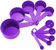 10Pcs 6 Color Measuring Cups and Measuring Spoon Scoop Silicone Handle Kitchen M