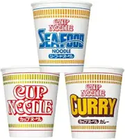 Nissin Japanese Cup Noodle - Instant Ramen Noodles - Soy Sauce, Seafood, Curry -