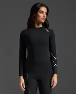 Ignition Compression Long Sleeve, 2XU, S, Black/Silver, Female