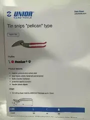 TIN SNIPS "PELIKAN" TUPE DROPPED FORGED PREMIUM PLUS CARBON STEEL 14 INCH UNIOR