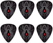 Black Widow Spider on Web Novelty Guitar Picks Medium Gauge - Set of 6
