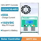 60A MPPT Solar Charge Controller 12V 24V 36V 48V Battery Regulador Max PV 160V