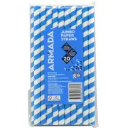 Armada Jumbo Paper Straws Assorted 20 pack