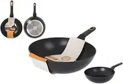 [MasterChef] Frying Pan Made of Forged Aluminium - with Ceramic Coating | Non-Stick Coating, Durable, Robust - with 2.5 mm Thickness | Suitable for Gas, Electric, Glass Ceramic and Induction (Wok - 28